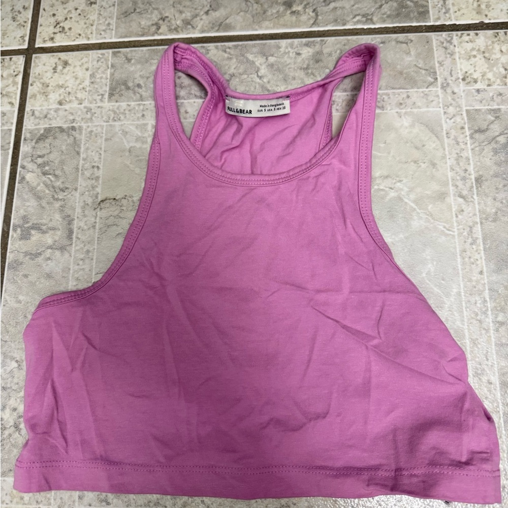 Pull&Bear Pink Crop Top